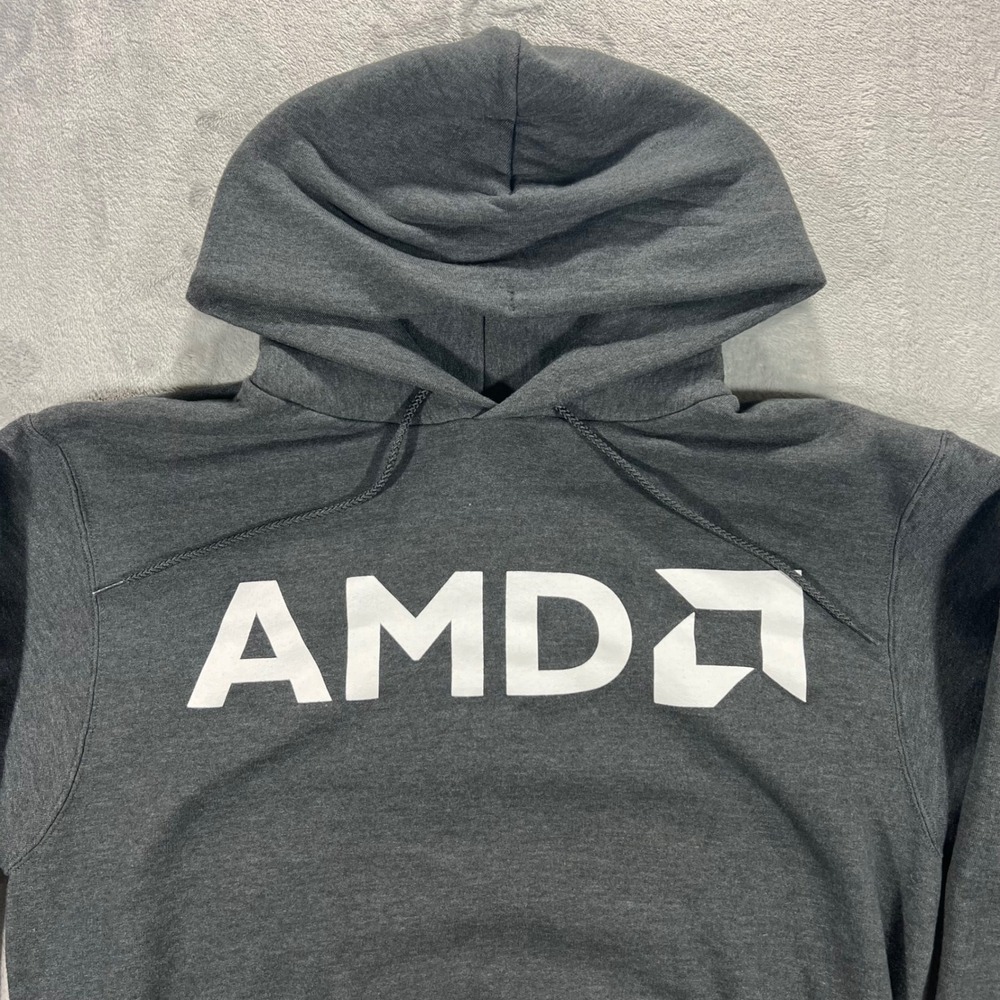 Champion Hoodie AMD Mens Medium Gray Tech Silicon Valley Pullover Company Techie